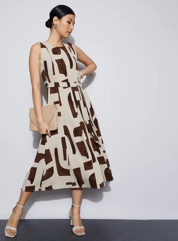CODE Printed Midi Dress